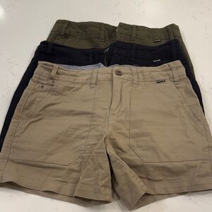 Hurley womens Tan and Olive Flat Front Shorts